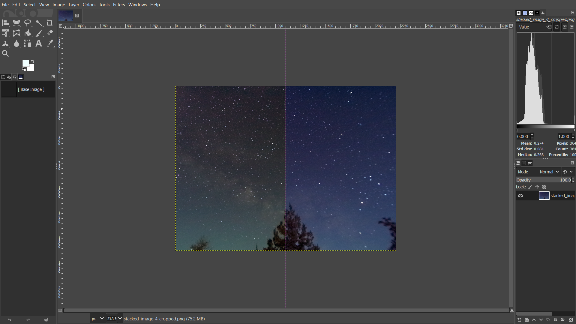 After and before with fixing the color balance